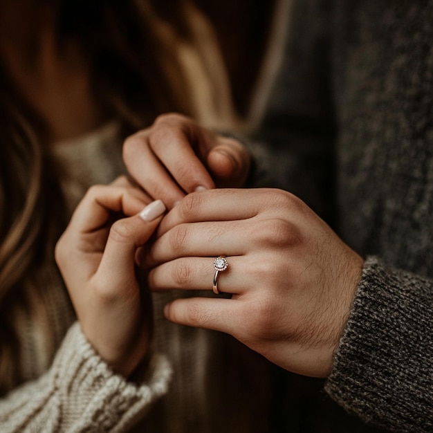 Photo man putting engagement ring on womans finger closeup v 61 job id 00512358063848c38df72e468820dc1d