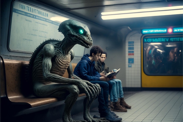 a man reading a book next to a dragon.