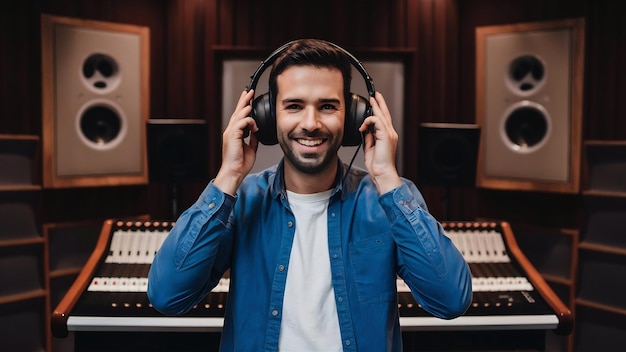 Man at a recording studio music production