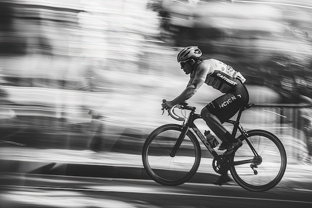 A man riding a bike down a street