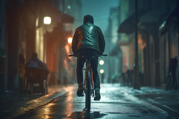 A man riding bike outdoors