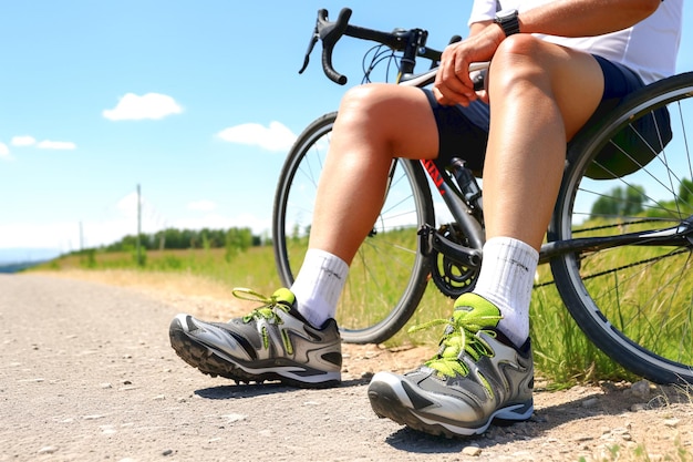 A man riding bike outdoors