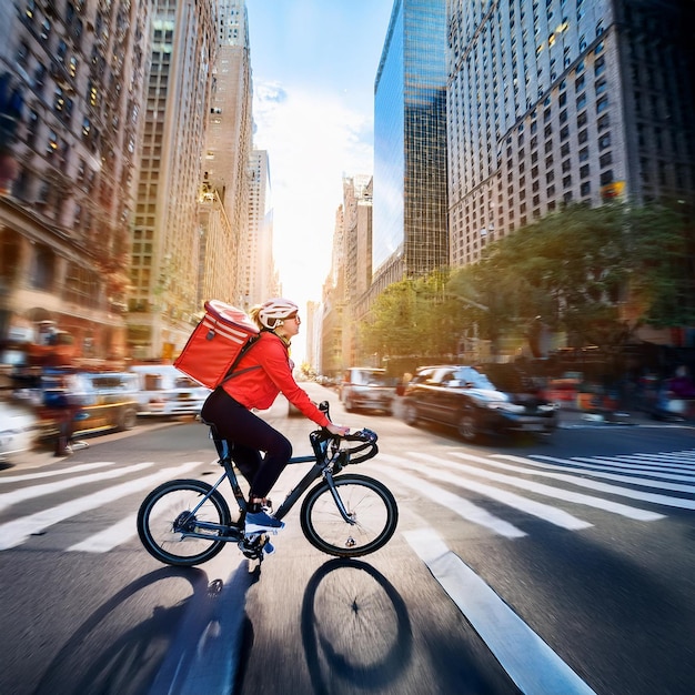 a man riding a bike with a backpack on his back