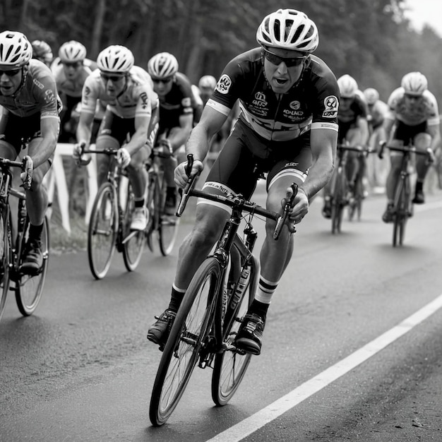 Photo a man riding a bike with the number 28 on his shirt