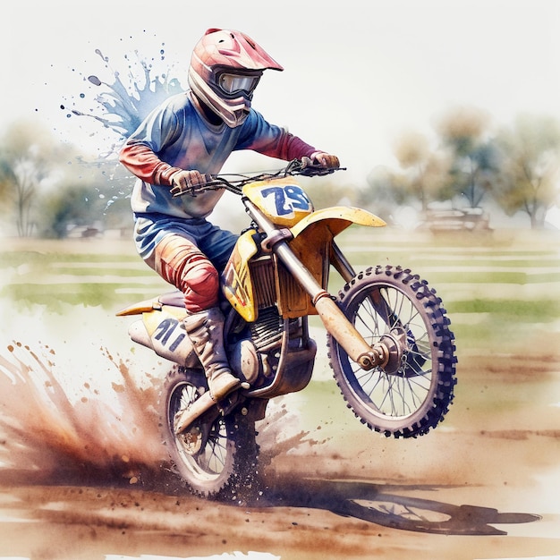 a man riding a dirt bike with the number 60 on it