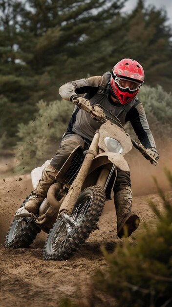 Photo man riding dirt bike