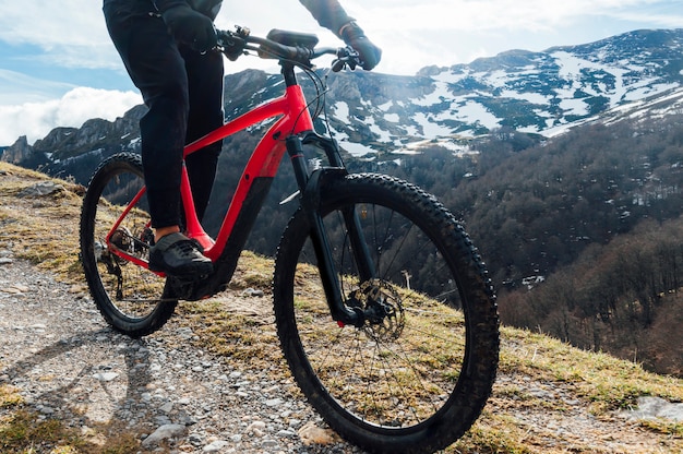 Man riding a mountain bike