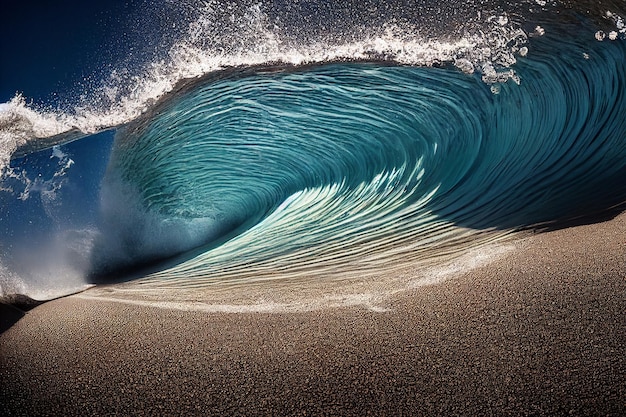 Man riding a surfboard on top of a wave generative ai