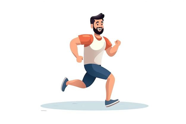 man running wearing sportswear Run fitness Exercise and athlete Flat illustration