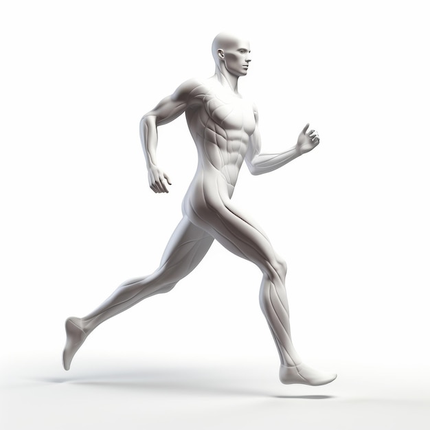 Man Running on White Background