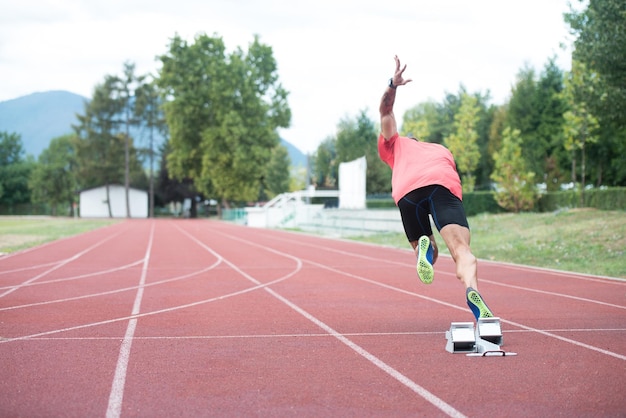 Man on Runway Athletics Track