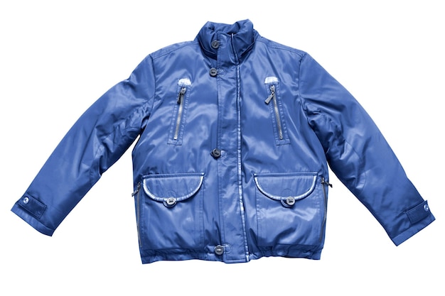 Man's blue jacket isolated on white background