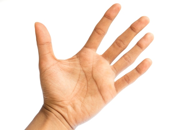 Man's hand isolated on a white background