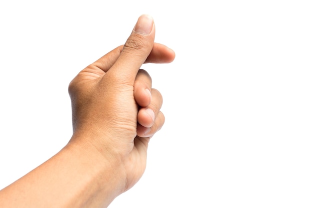 Man's hand isolated on a white background