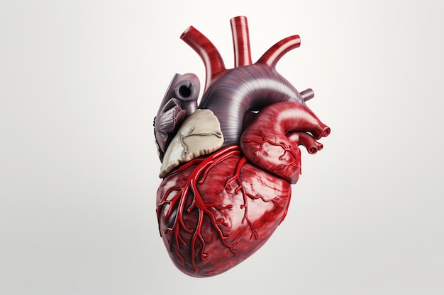 Man's heart Anatomy of Human Heart Isolated generative ai