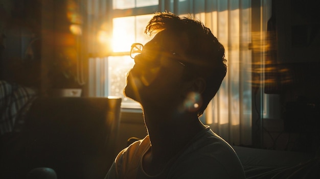 Man seated by window