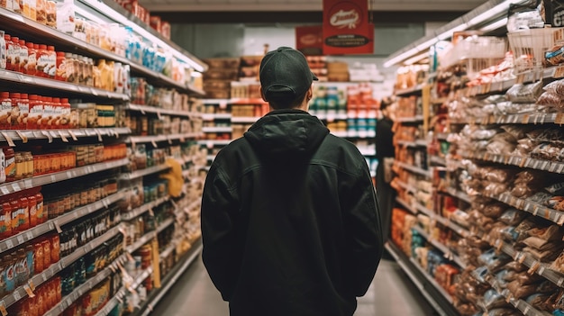 A Man Selecting the Best Produce in the Supermarket Generative ai