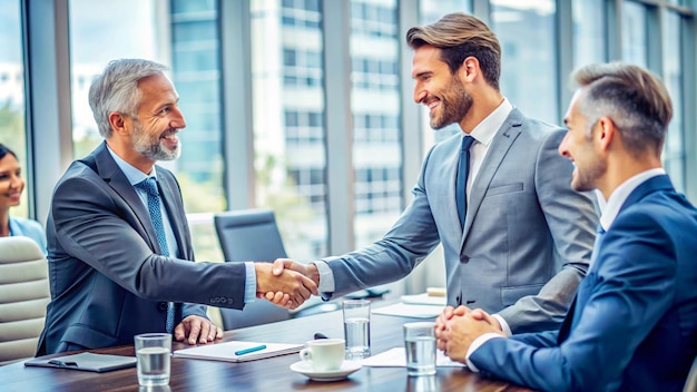 Photo a man shaking hands with another man shaking hands