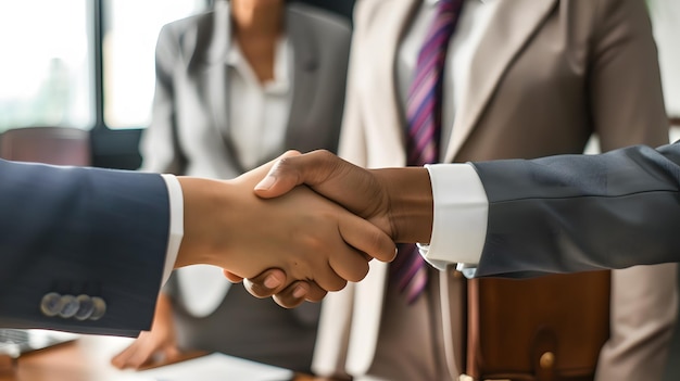 a man shaking hands with a woman shaking hands