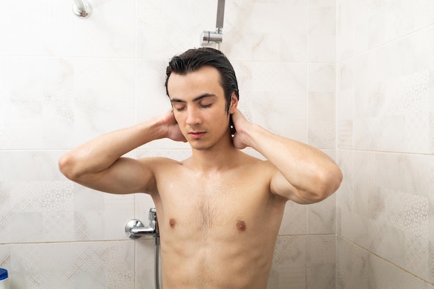 Man in the shower