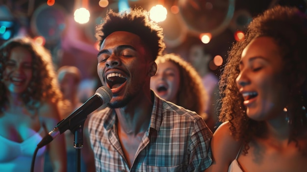 Man Singing at Live Concert