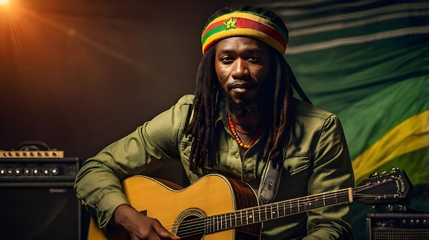 A man sings in celebration of international reggae day