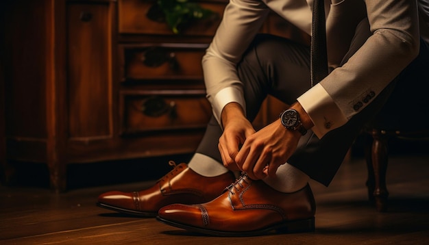 a man sits on the floor with his shoes on