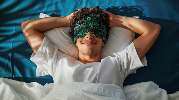 Photo the man in sleep mask