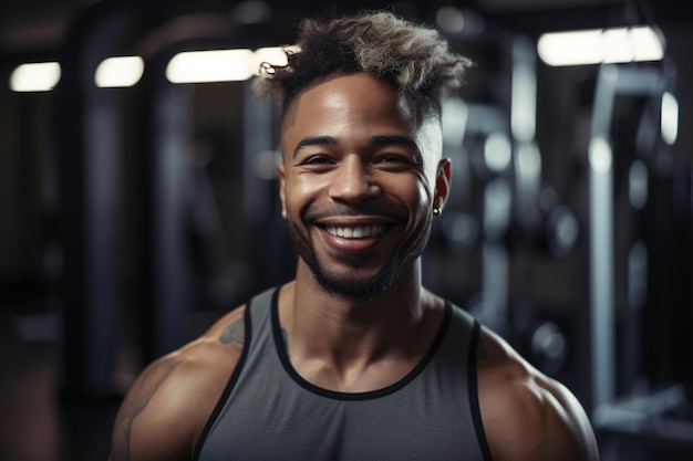 A man smiling in a gym