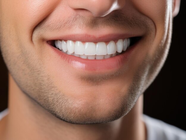 a man smiling with his teeth well trimmed