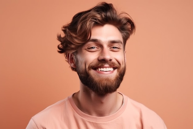 a man on solid color background with a Smile facial expression