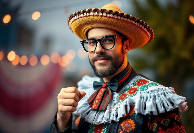 a man in a sombrero is wearing a sombrero