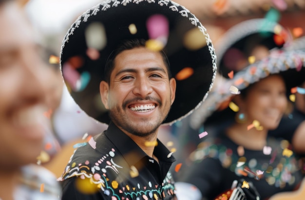 Man in Sombrero Smiling at Celebration