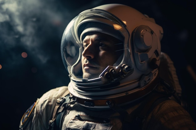 A man in a space suit with a helmet on.