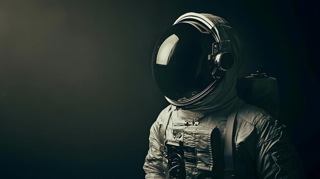 Photo a man in a space suit with a space suit on his head