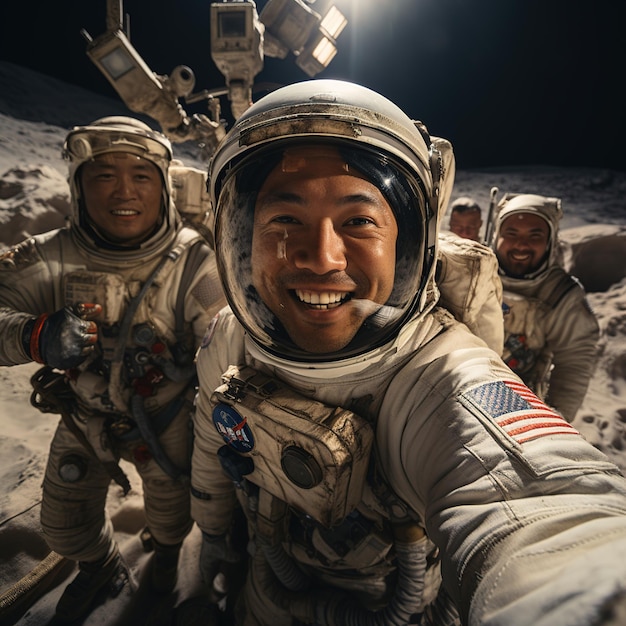 a man in a space suit with the word nasa on the side of his suit.