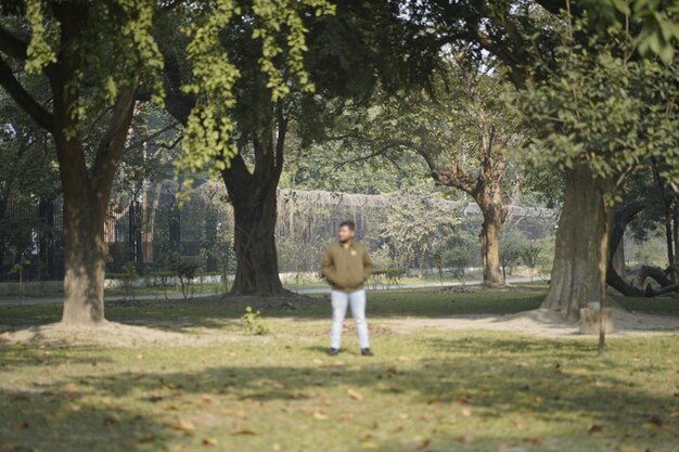 a man standing in nature