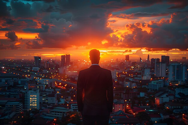 Man Standing on Top of Tall Building