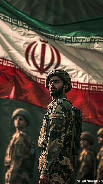 Photo a man stands in front of a flag that says  war