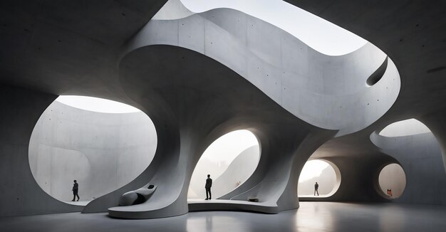 a man stands in front of a sculpture that has a man standing in front of it