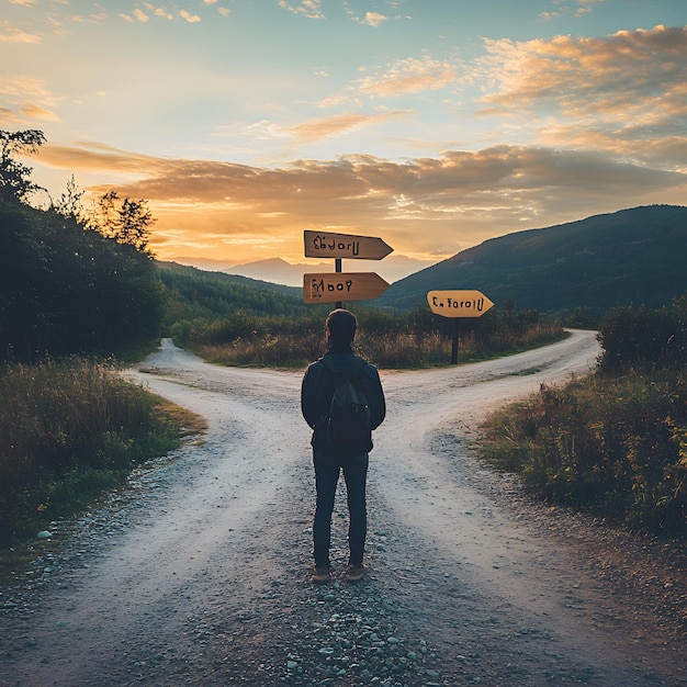 Photo a man stands in front of a sign that says  the word  on it