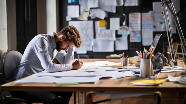 Man Starting Task Whiteboard in View