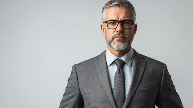 a man in a suit and glasses is wearing glasses