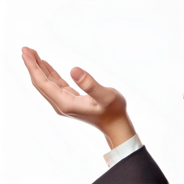 a man in a suit is waving his hand