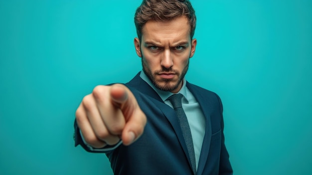 Man in Suit Pointing