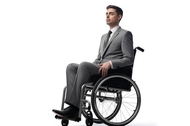 Man in Suit Seated in Wheelchair Generative AI