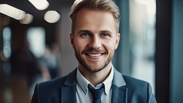 A man in a suit smiles at the camera.