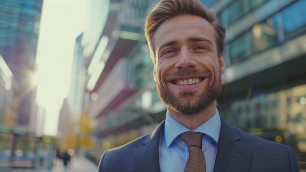 a man in a suit smiles for the camera