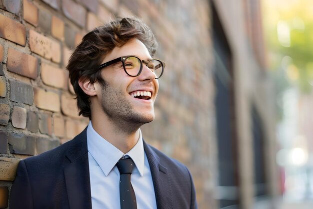 a man in a suit smiles and smiles