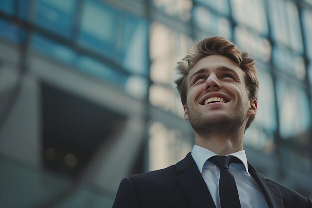 Photo a man in a suit smiles and smiles